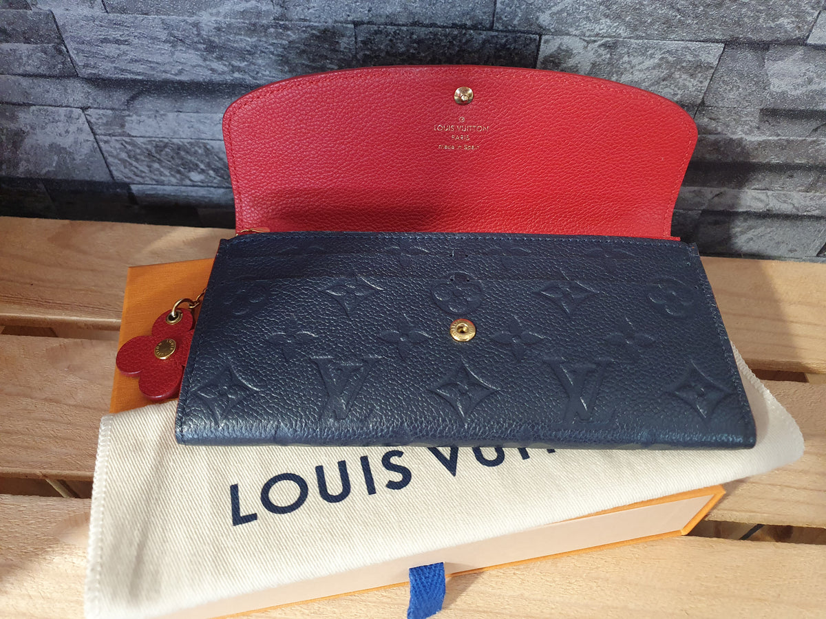 Original Louis Vuitton Geldbörse Emilie Flower Empreinte Leder Marine Rouge