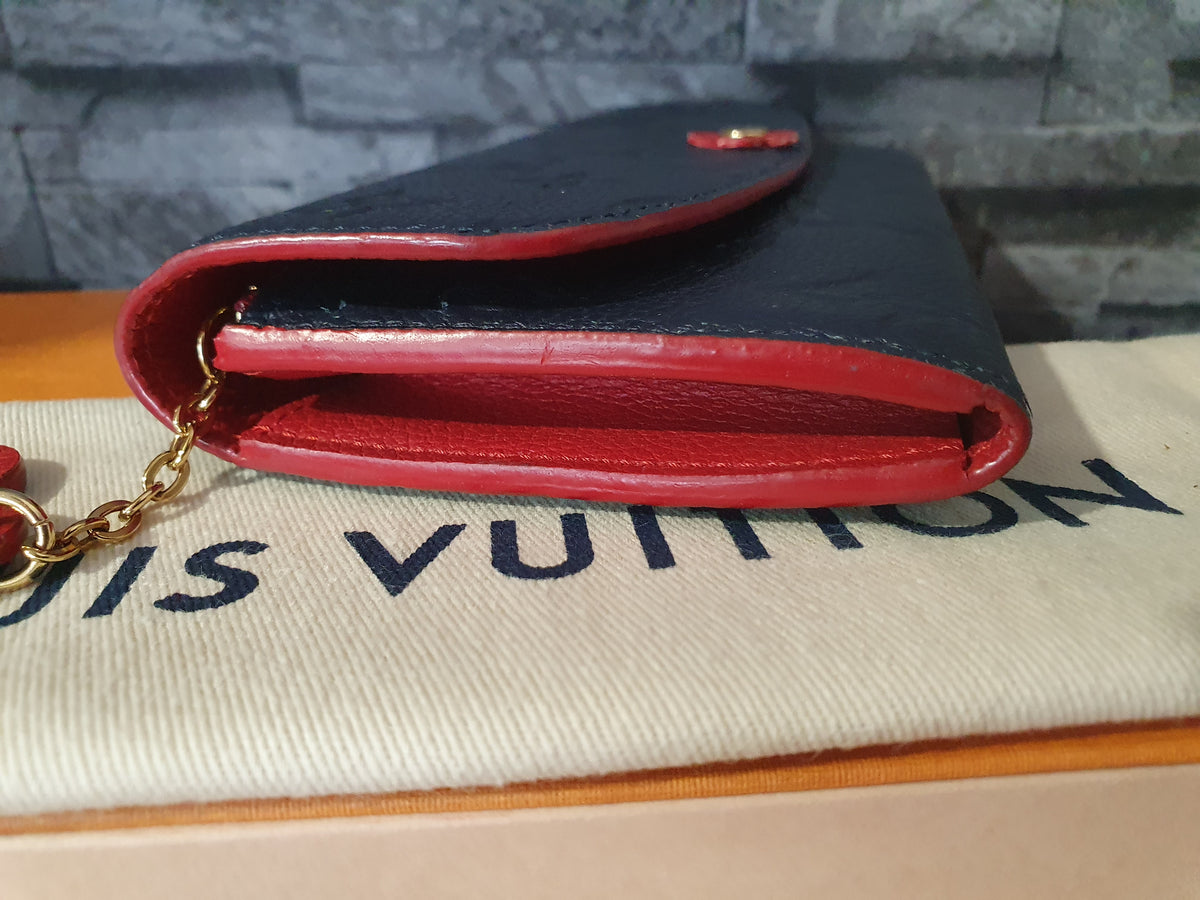 Original Louis Vuitton Geldbörse Emilie Flower Empreinte Leder Marine Rouge