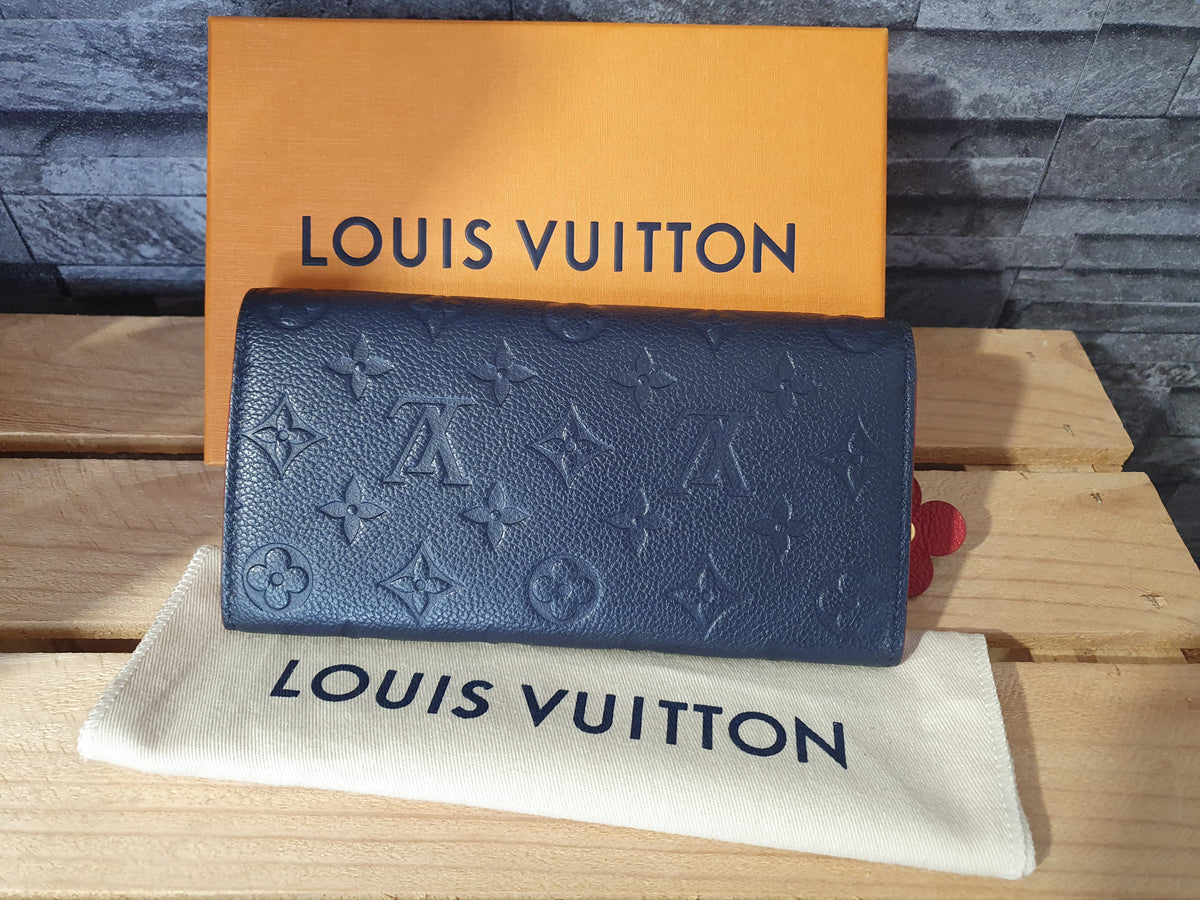 Original Louis Vuitton Geldbörse Emilie Flower Empreinte Leder Marine Rouge