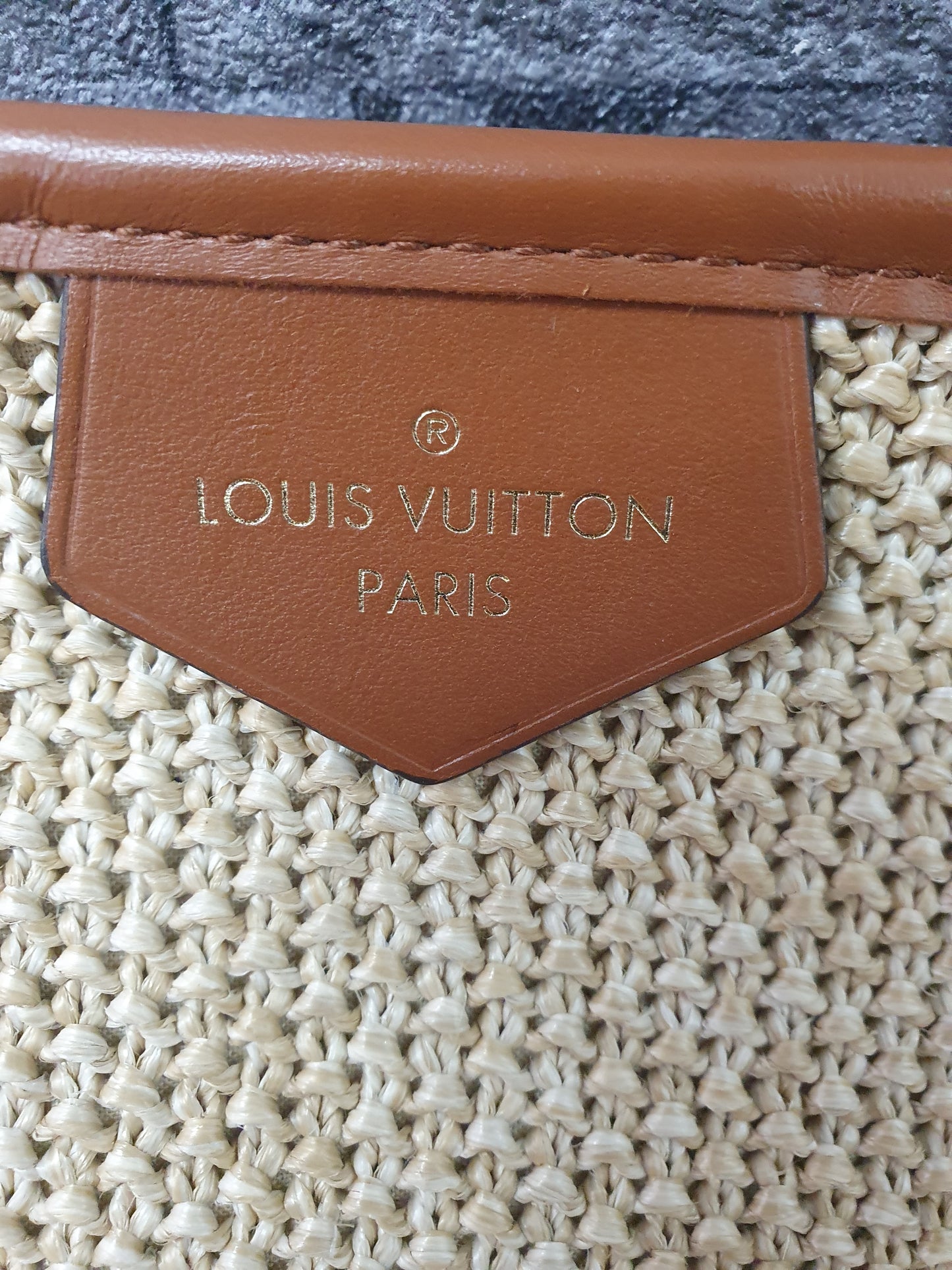 Original Louis Vuitton Saint Jacques Raffia Schultertasche Beige Braun