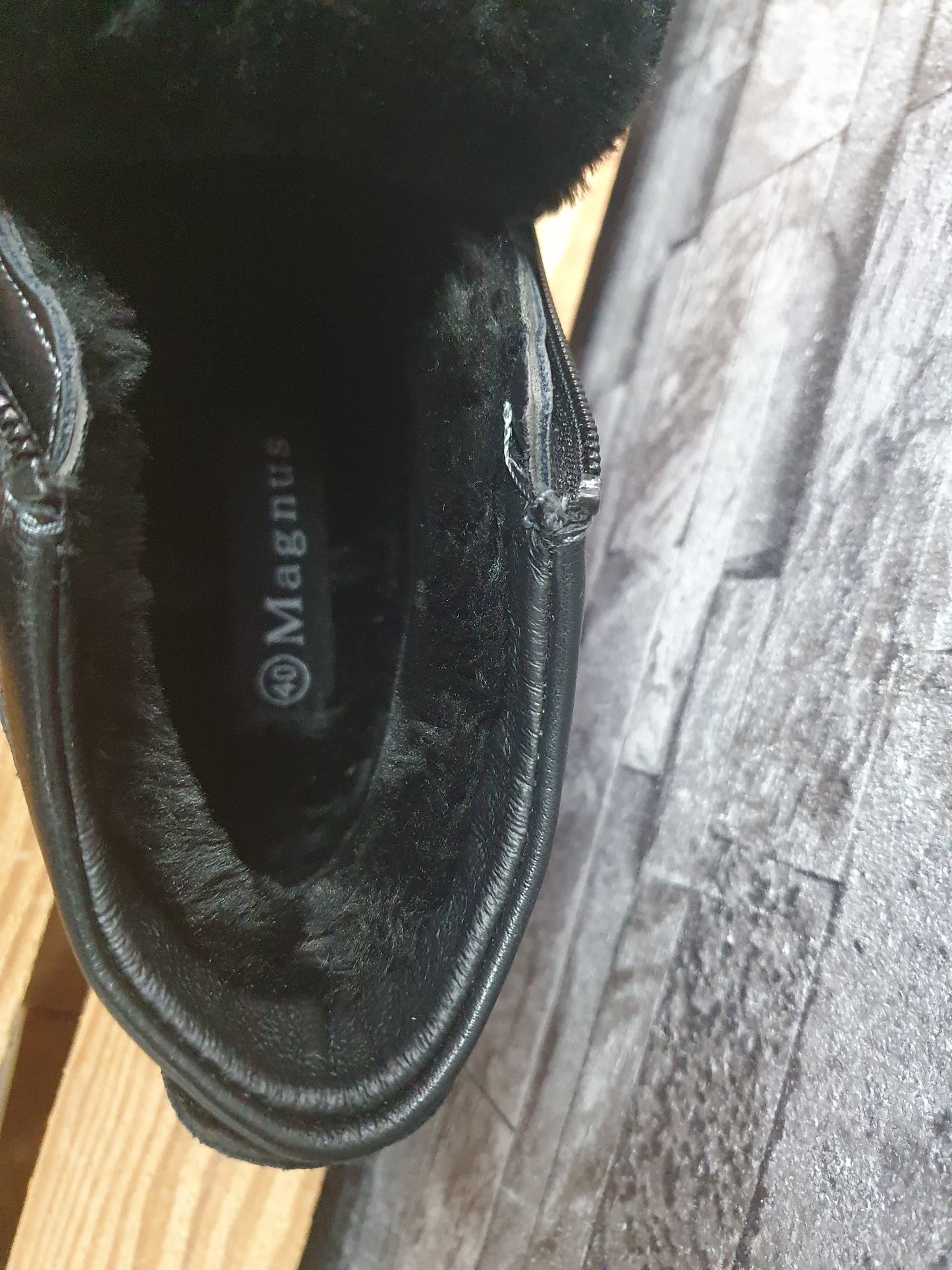 Magnus Herren Stifelette Schwarz Boots  Gefüttert Gummisohle Schuhe