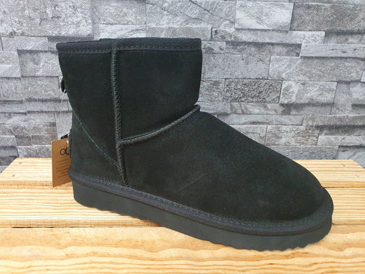 Original OOG Winterboots Mini Schwarz, Wildleder & Plüsch, Größe 40