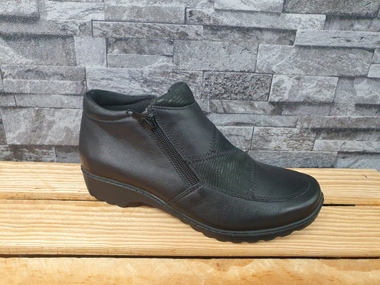 Axel Comfort Leder Stiefelette Gesundheitsschuhe Schwarz Weite G 1/2 Schuhe Gummisohle