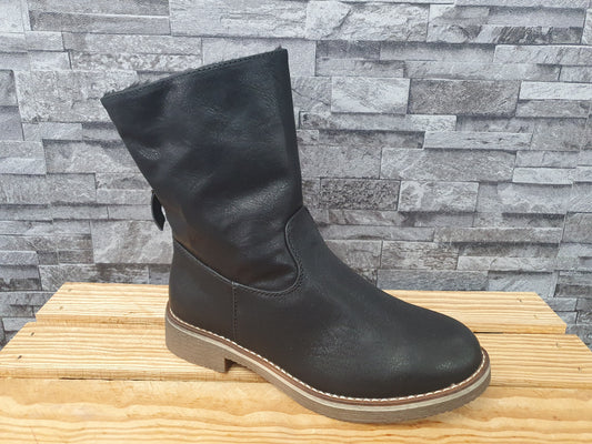 Damen Stiefelette Schwarz Gefüttert Schuhe Boots Warm Gr.38
