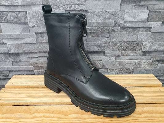 Damen Chelsea Boots Schwarz, leicht gefüttert, Blockabsatz