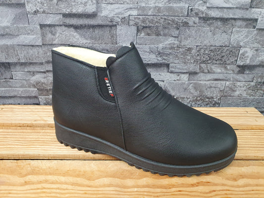 Damen Winter Stiefeletten gefüttert Schwarz