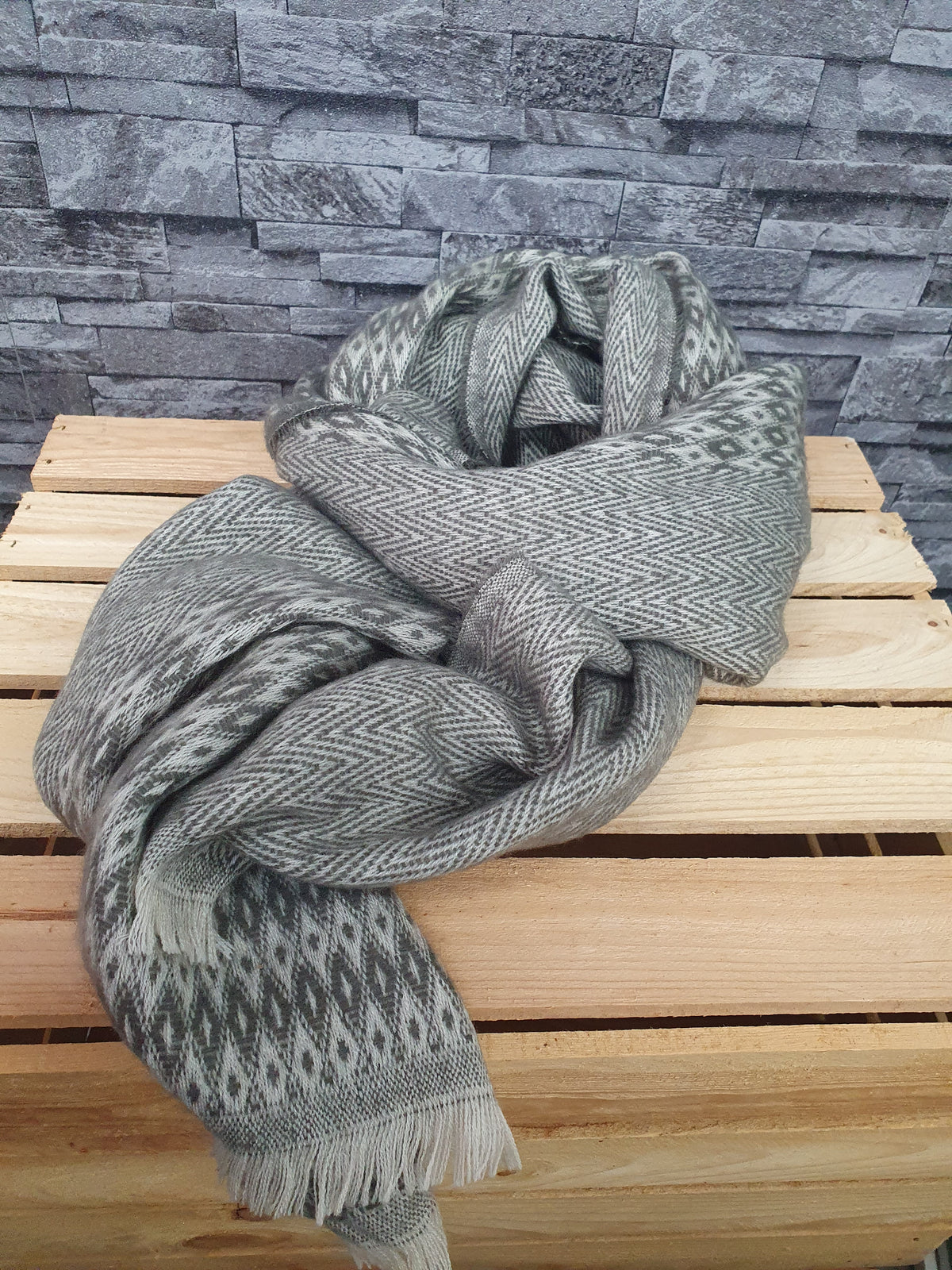 Modeschal Damen Schal  Winterschal Rosa Grün Viscose Wolle  Winterl