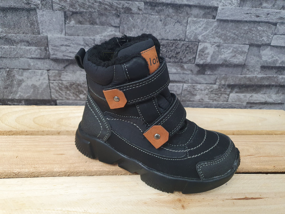 Kinder Slobby Boots Stifeletten Wiinter Blau Schwarz 2 x Klett
