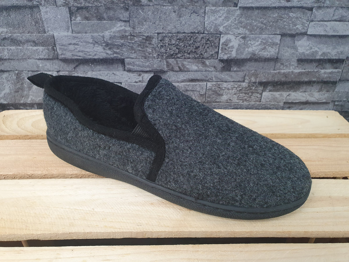 Herren  Scandi  Hausschuhe Pantoffeln Puschen Boots Grau Gefüttert Gr. 42-45