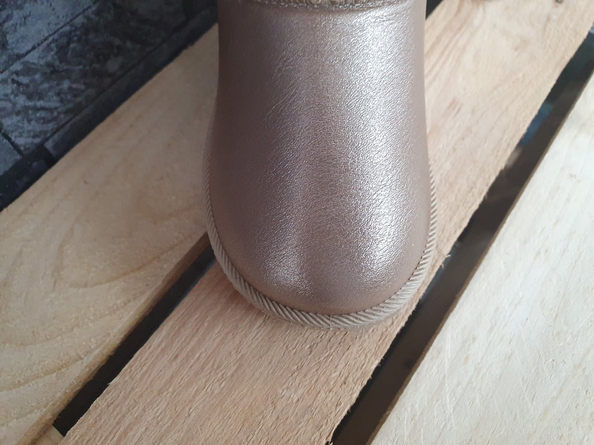 Baby Boots Mini Gefütert Winter Champagne Gold Kunstfell